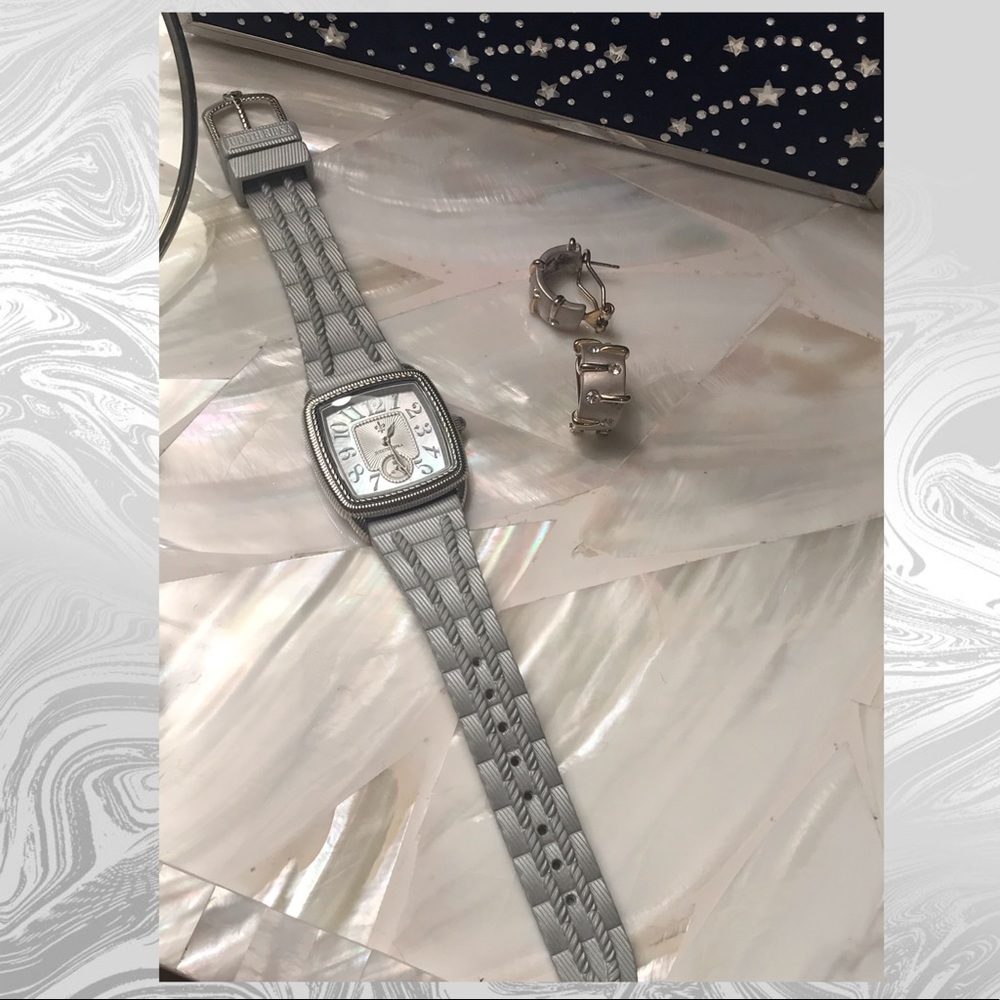 Judith Ripka SS watch with silicone band